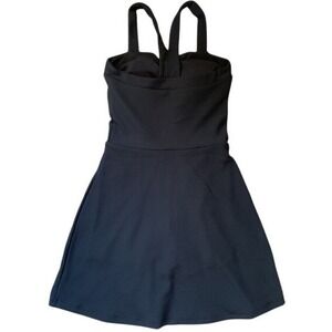 T|S By Thrive Black Ribbed Athletic Dress with Built-in Shorts Racerback Medium